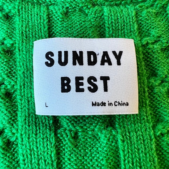 Aritzia Sunday Best Winston Green Cable Knit Sweater Vest - Picture 6 of 8
